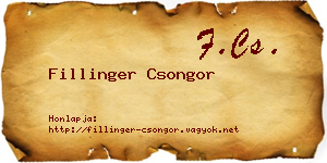 Fillinger Csongor névjegykártya